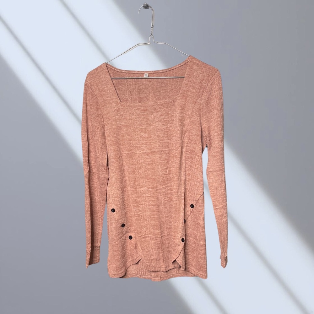 Chic Dusty Pink Long Sleeve Blouse 🆕
